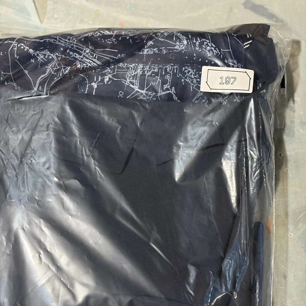 Nautica Blazer Jacket Mens 58 Navy Blue Check Stretch Single Breasted Business